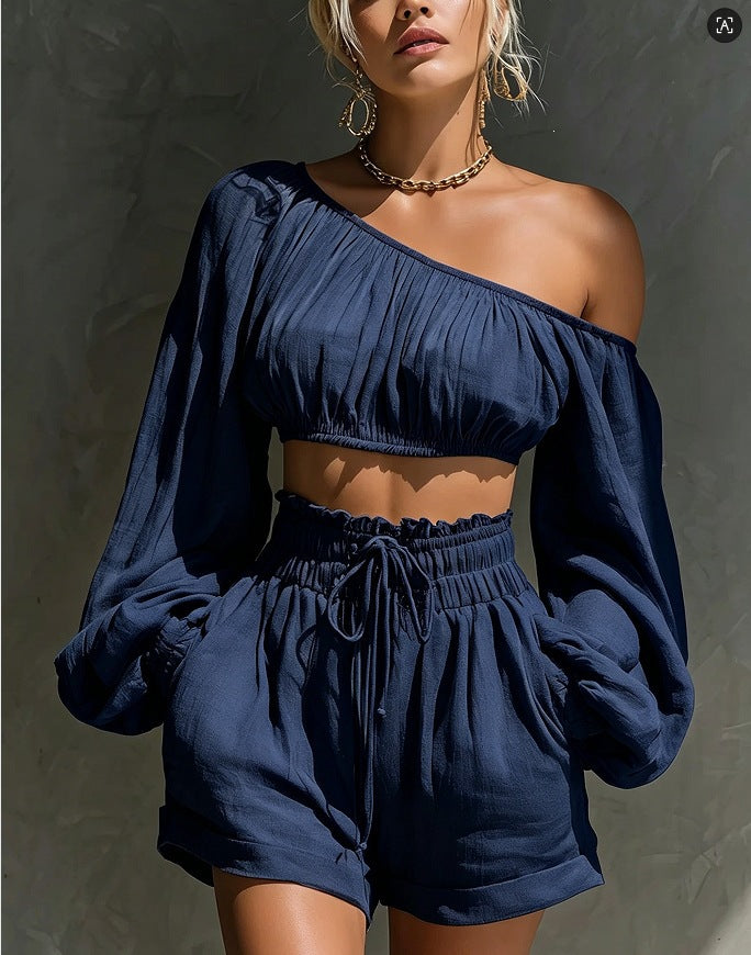 Lola™ Cropped Top & High-Waist Shorts Set