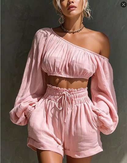 Lola™ Cropped Top & High-Waist Shorts Set