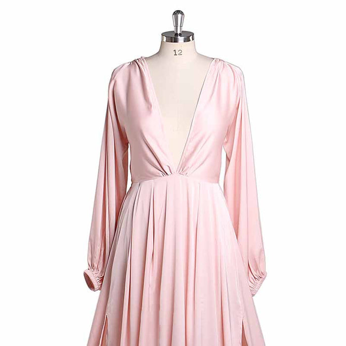 Long Gown Flared Long Sleeve Maxi Maternity Dress