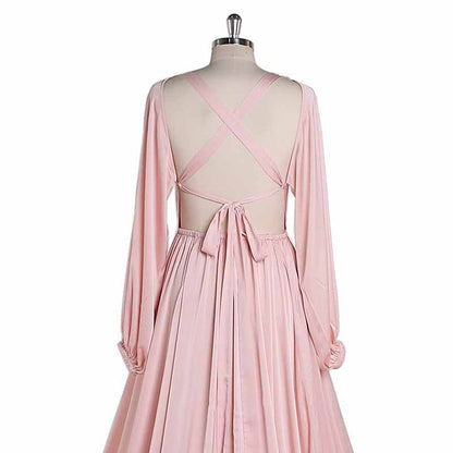 Long Gown Flared Long Sleeve Maxi Maternity Dress