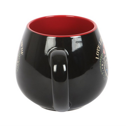 Love Lives Here Folk Heart Rounded Mug 🇬🇧
