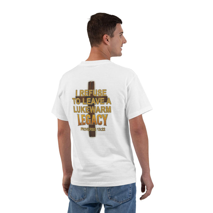 Lukewarm Legacy Christian Shirt - Proverbs 13:22 Scripture Tee, Bold Cross Faith T-Shirt for Men, Gift for Believers, Casual Wear, Jesus