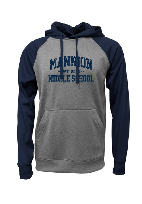 Mannion Middle School Colorblock Moisture Management Fleece Hoodie