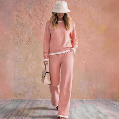 Margot contrast-trim sweater two-piece set