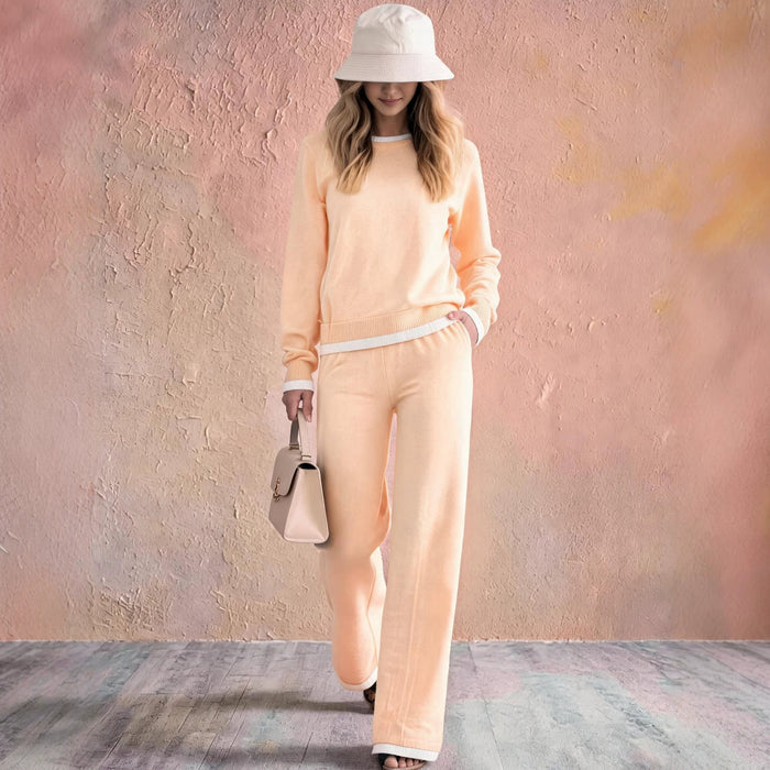 Margot contrast-trim sweater two-piece set