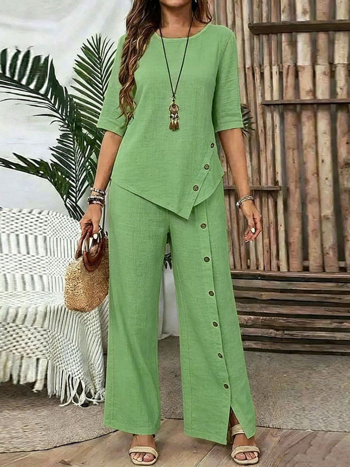 Margot™ Irregular Hem Shirt & Trousers Set
