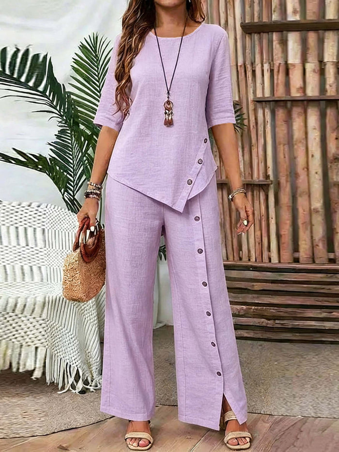 Margot™ Irregular Hem Shirt & Trousers Set
