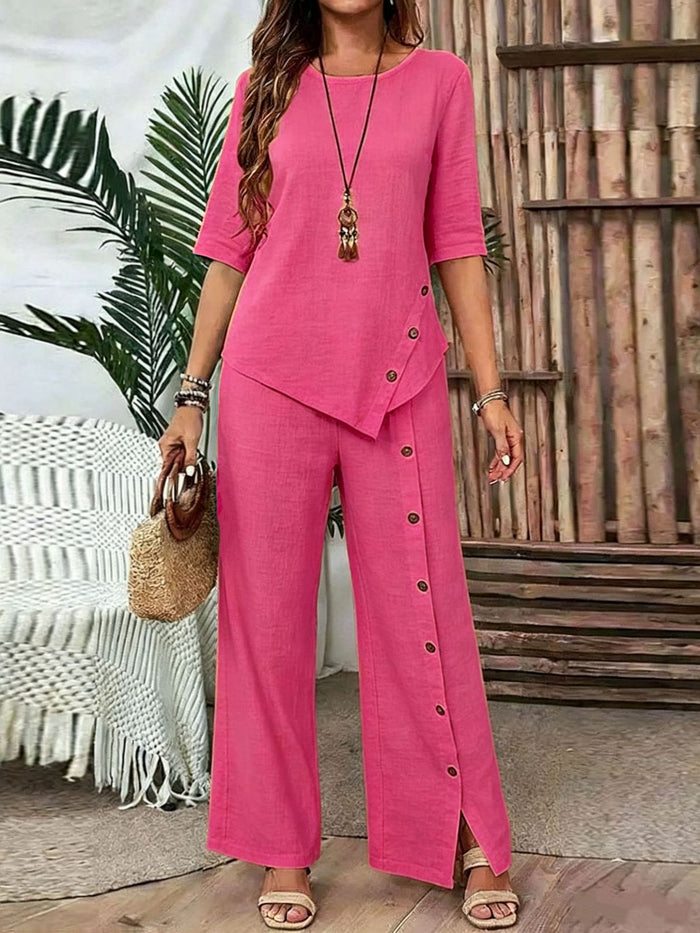 Margot™ Irregular Hem Shirt & Trousers Set