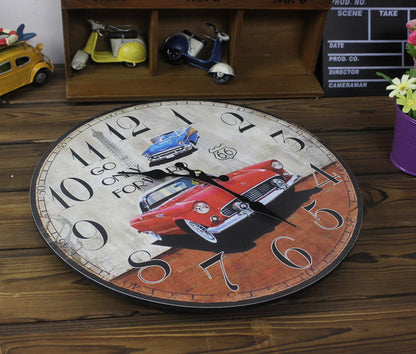 MDF painted wall clock Red sports car 🇨🇳