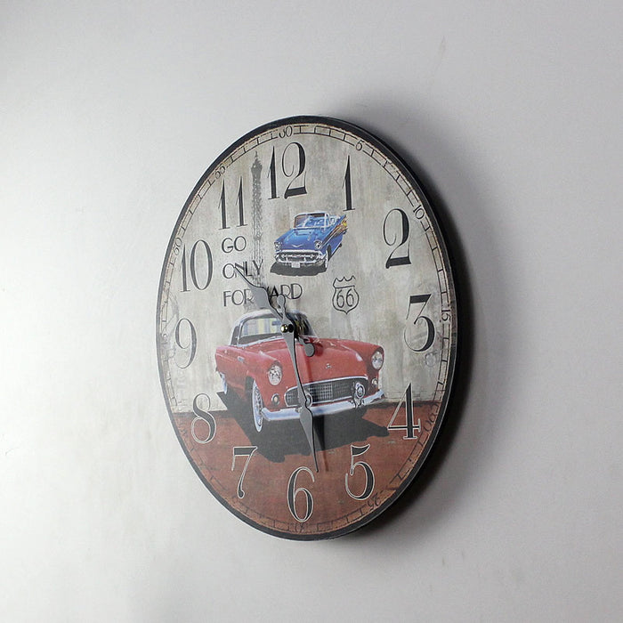 MDF painted wall clock Red sports car 🇨🇳