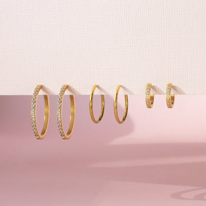 Medium Classic Diamond Hoop Earrings