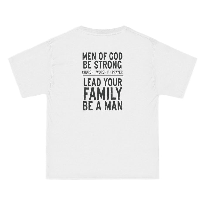 Men of God, Be Strong Lead Your Family Be a Man Christian Shirt, Bold Faith Tee, Church Worship, Prayer Scripture, Mens Religious Apparel