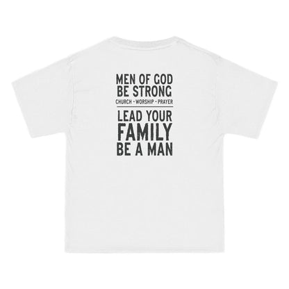 Men of God, Be Strong Lead Your Family Be a Man Christian Shirt, Bold Faith Tee, Church Worship, Prayer Scripture, Mens Religious Apparel
