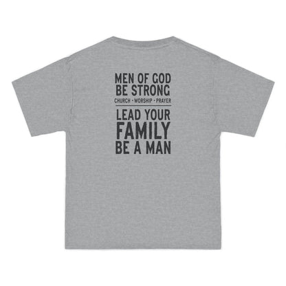Men of God, Be Strong Lead Your Family Be a Man Christian Shirt, Bold Faith Tee, Church Worship, Prayer Scripture, Mens Religious Apparel