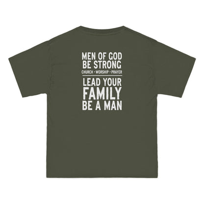Men of God, Be Strong Lead Your Family Be a Man Christian Shirt, Bold Faith Tee, Church Worship, Prayer Scripture, Mens Religious Apparel