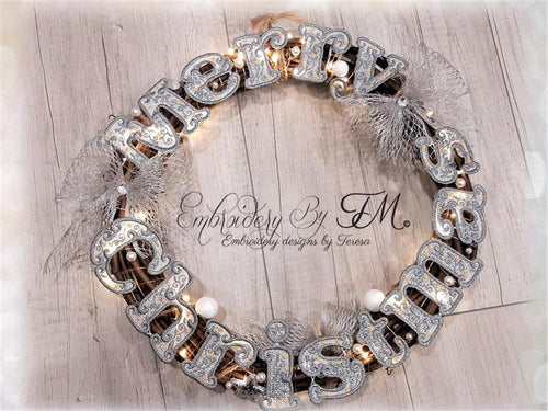 Merry Christmas / 11 letters / 4x4 hoop