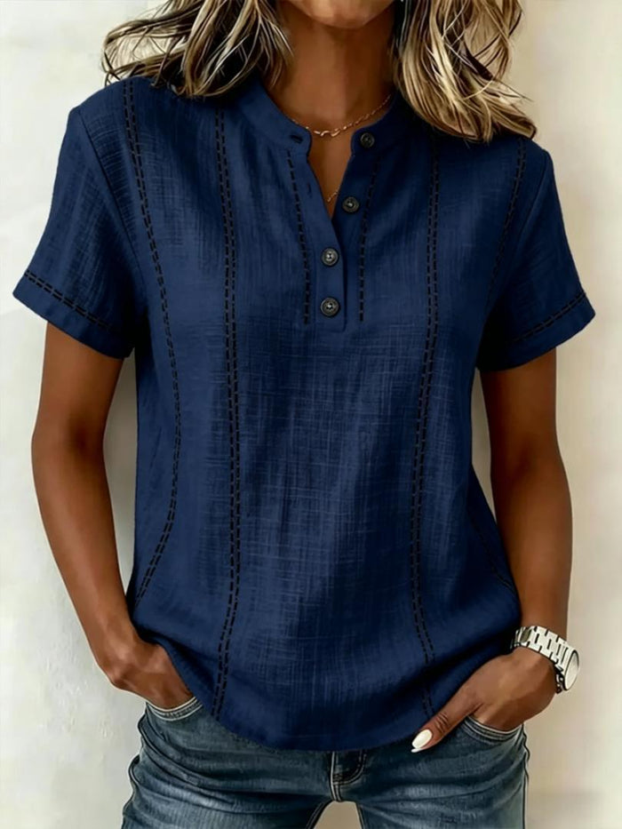 Mila™ Striped V-Neck Blouse