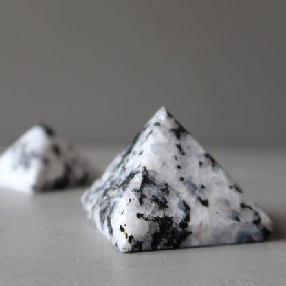 moonstone tourmaline pyramids