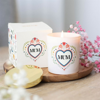 Mum Folk Heart French Tulip Candle 🇬🇧