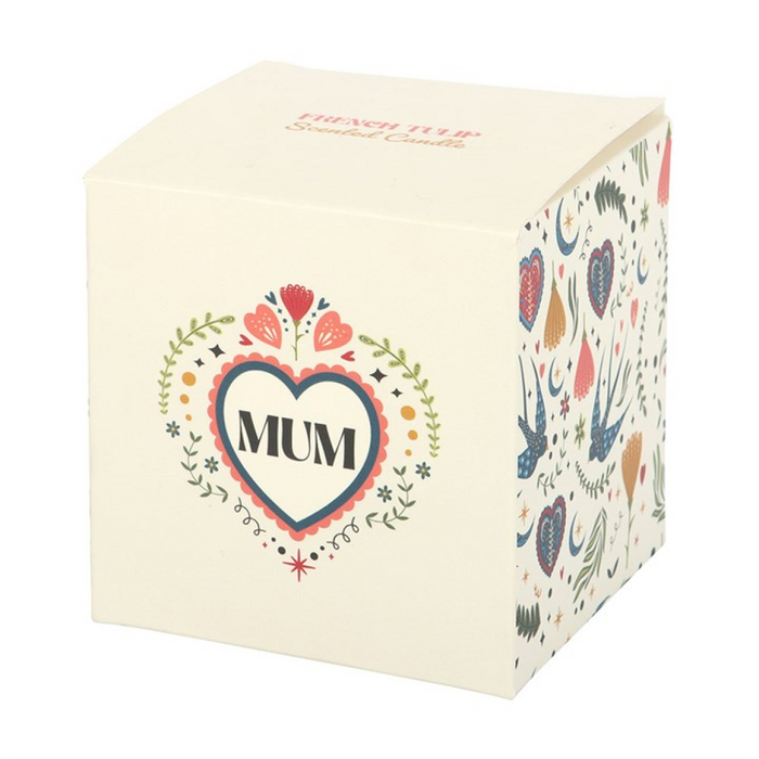 Mum Folk Heart French Tulip Candle 🇬🇧