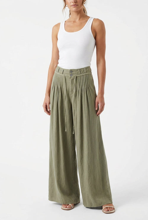 Mustard seed olive wide leg pants