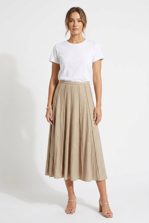 Mustard Seed pleated seam detail skirt