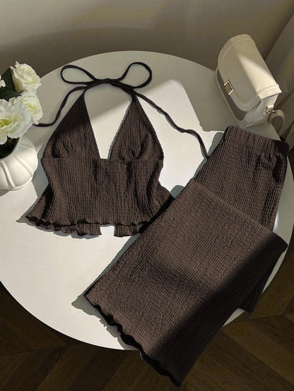 Nadia™ Textured Halter Co-Ord Set