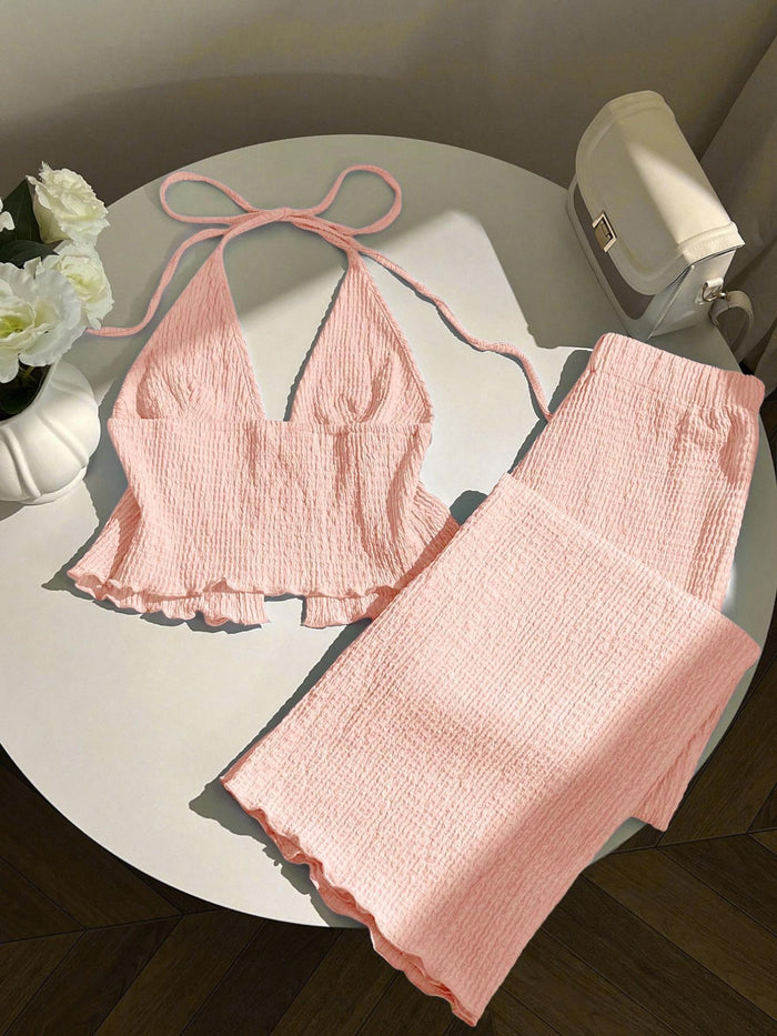 Nadia™ Textured Halter Co-Ord Set