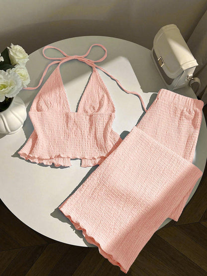 Nadia™ Textured Halter Co-Ord Set
