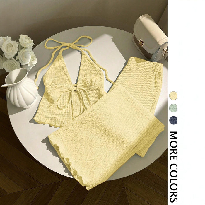 Nadia™ Textured Halter Co-Ord Set