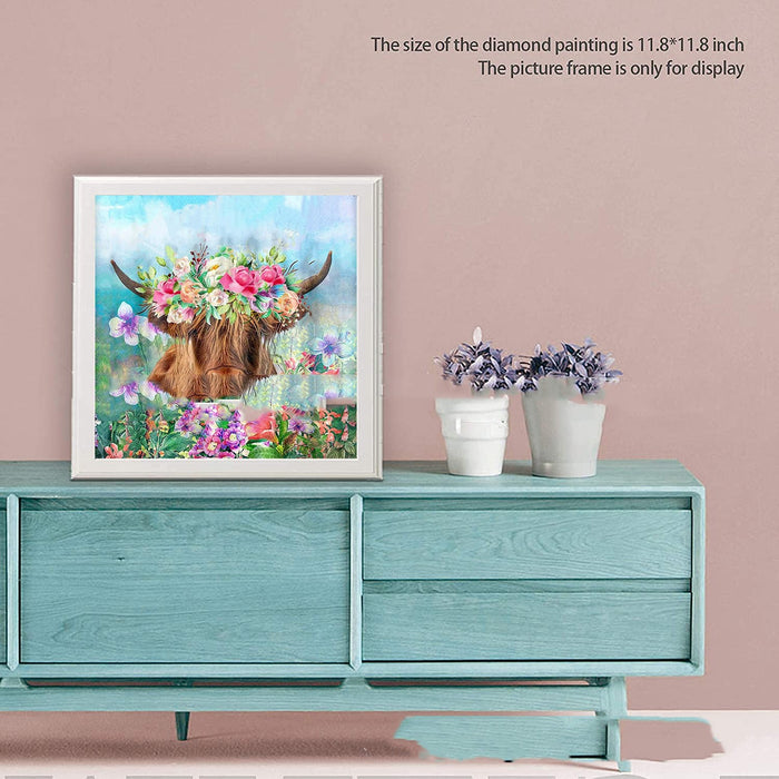 New Diamond Painting Cow And Flower 5d Diamond Painting Cow Living Room Decorative Painting 🇨🇳