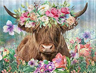 New Diamond Painting Cow And Flower 5d Diamond Painting Cow Living Room Decorative Painting 🇨🇳