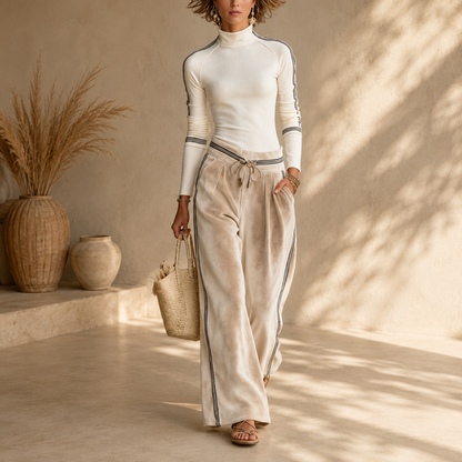 Nina™ Turtleneck Zip-Up Wide-Leg Set