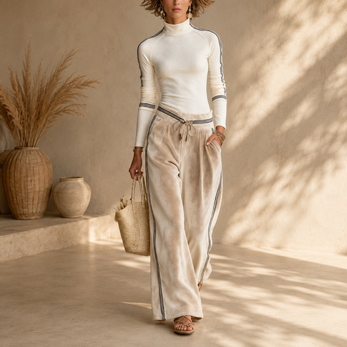Nina™ Turtleneck Zip-Up Wide-Leg Set