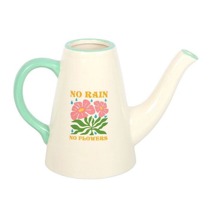 No Rain, No Flowers Ceramic Watering Can / Vase 🇬🇧