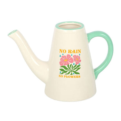 No Rain, No Flowers Ceramic Watering Can / Vase 🇬🇧