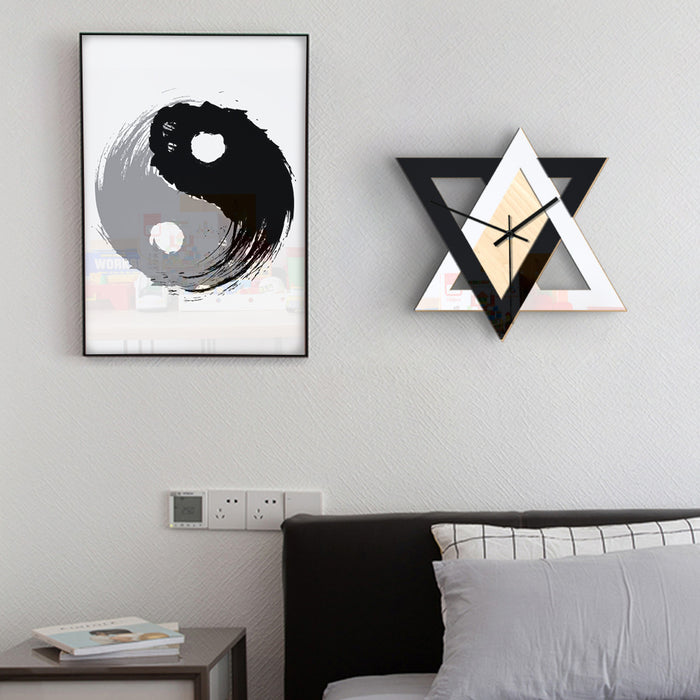 Nordic Personality Black And White Creative Wall Clock, Retro Silent And Simple Decorative Clock 🇨🇳