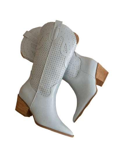 Oasis Society blue perforated western boots