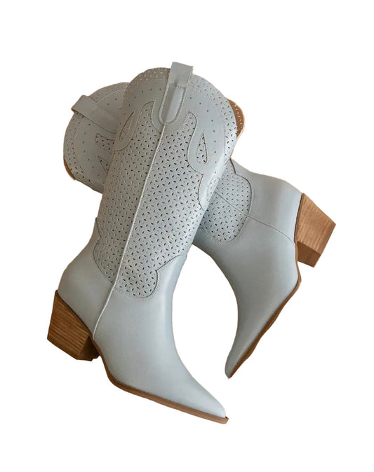 Oasis Society blue perforated western boots