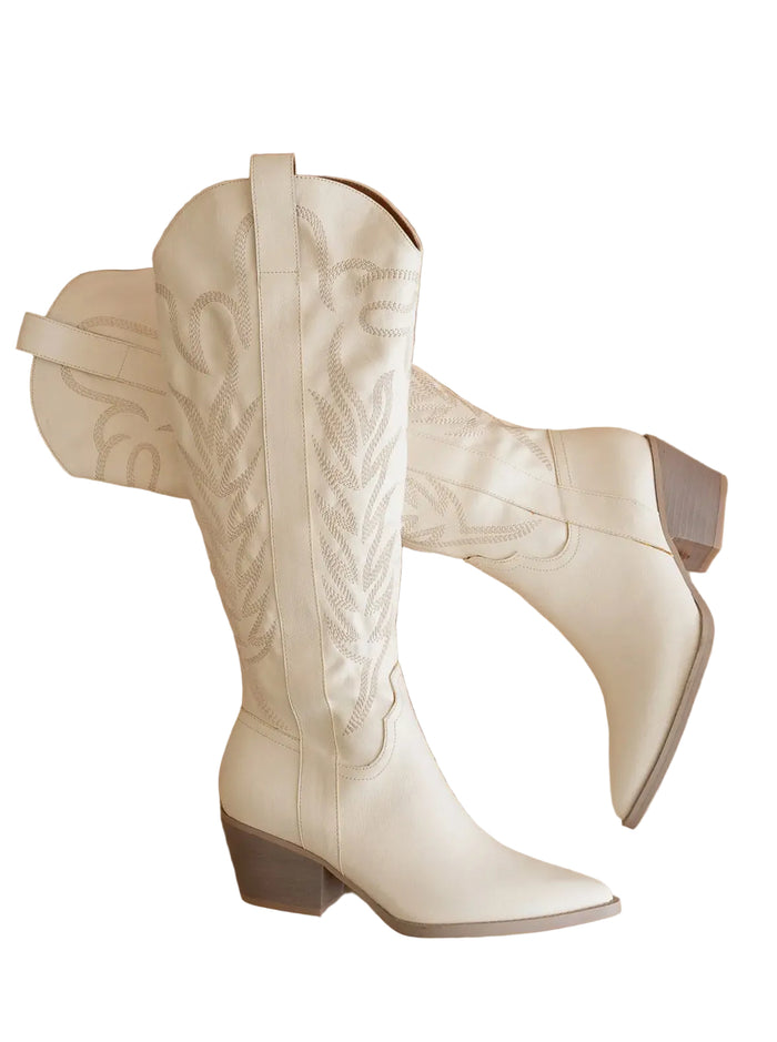 Oasis Society White western tall boots