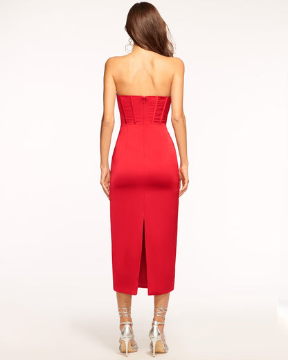 Alianna Strapless Midi Dress