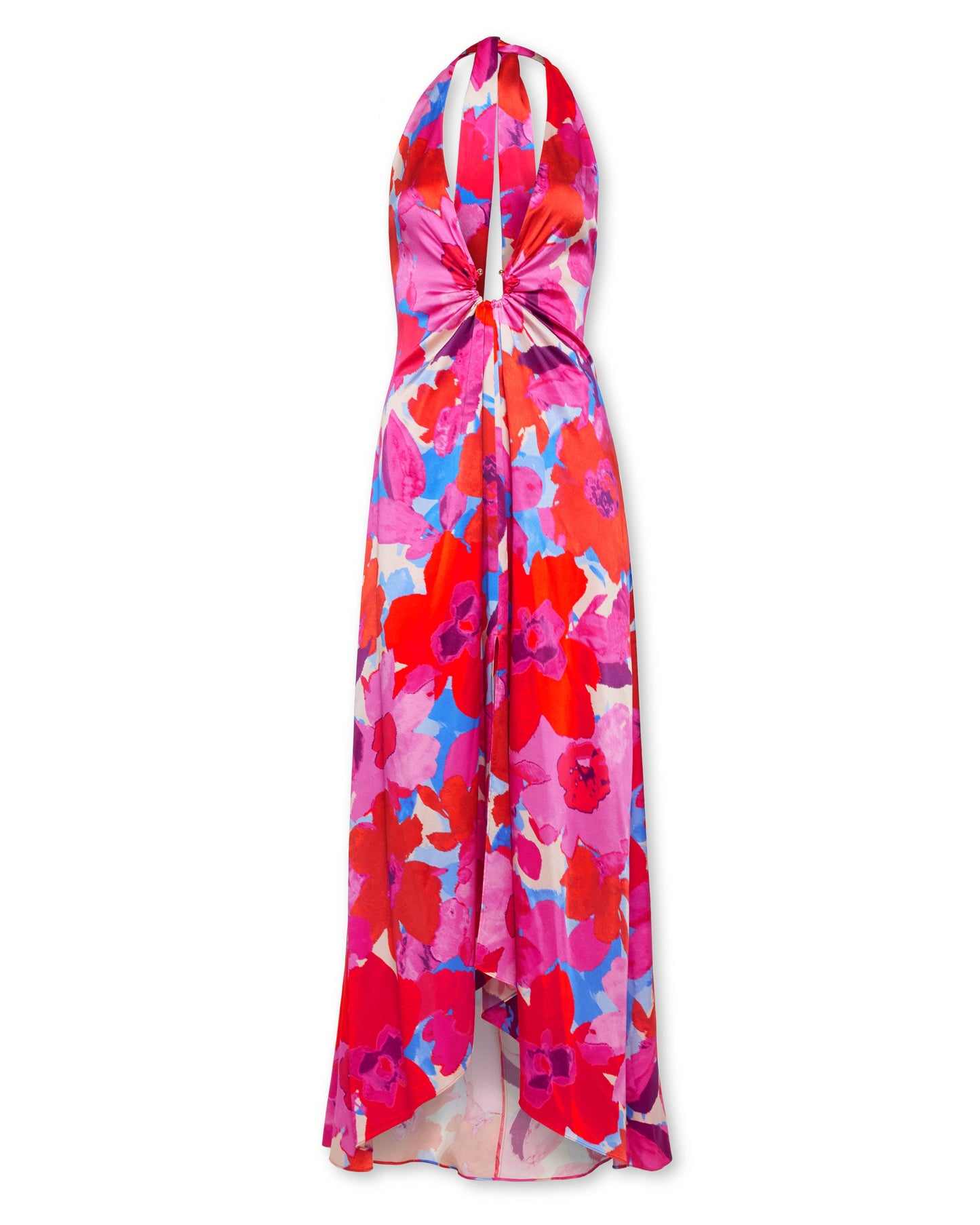 Darbi Silk Plunging Halter Gown