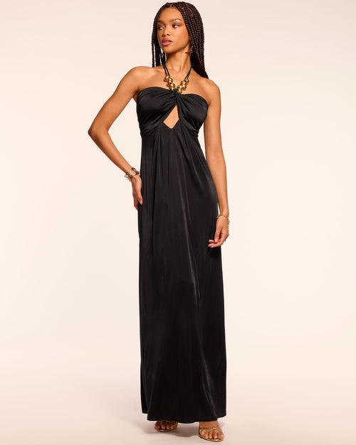Camryn Jersey Embellished Halter Gown