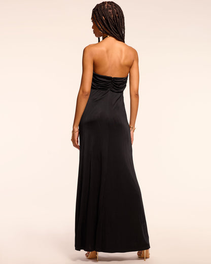 Camryn Jersey Embellished Halter Gown