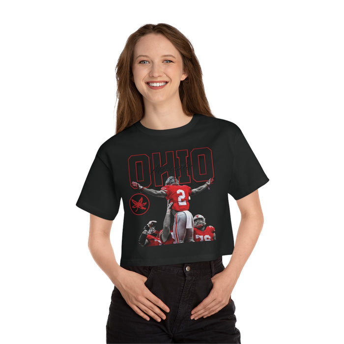 Ohio Buckeyes Women's Cropped T-Shirt - Memento Mori Clothing