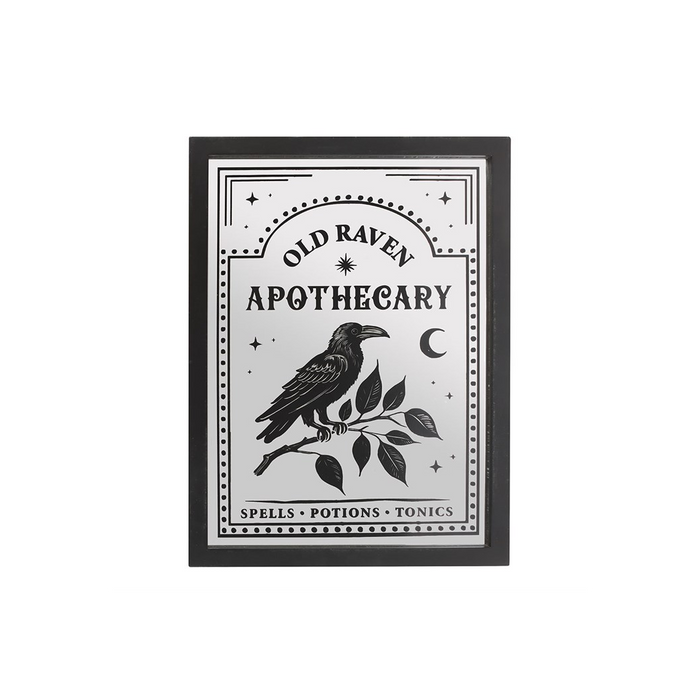 Old Raven Apothecary Mirrored Wall Art 🇬🇧