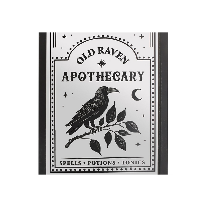 Old Raven Apothecary Mirrored Wall Art 🇬🇧