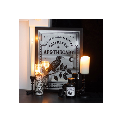 Old Raven Apothecary Mirrored Wall Art 🇬🇧