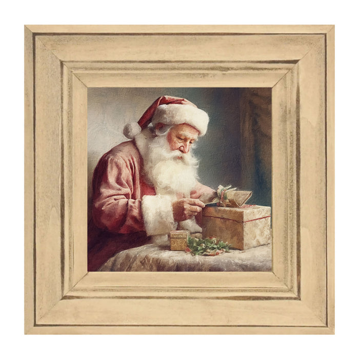 Old world Santa with gift