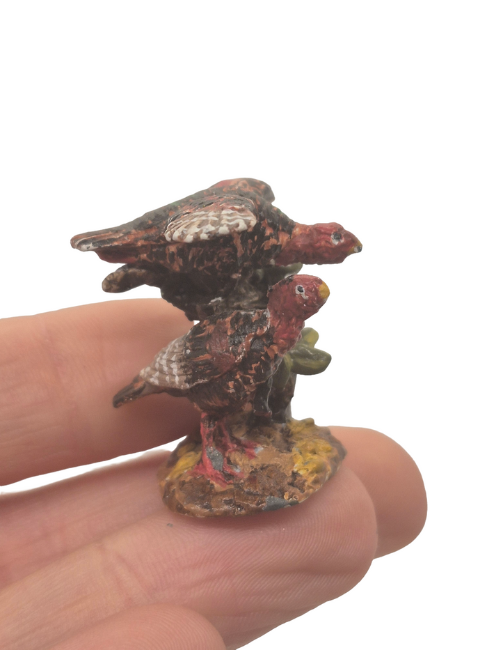 Painted Metal Figurine – 2 Turkeys